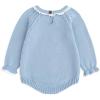 imageSimplee kids Baby Girls Kint Romper Fall Long Sleeve Rompers Newborn Baby Solid Overall Jumpsuit OutfitsBlue