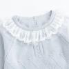 imageSimplee kids Baby Girls Kint Romper Fall Long Sleeve Rompers Newborn Baby Solid Overall Jumpsuit OutfitsLight Blue