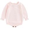 imageSimplee kids Baby Girls Kint Romper Fall Long Sleeve Rompers Newborn Baby Solid Overall Jumpsuit OutfitsPink