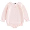 imageSimplee kids Baby Girls Kint Romper Fall Long Sleeve Rompers Newborn Baby Solid Overall Jumpsuit OutfitsPink