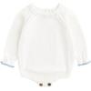 imageSimplee kids Baby Girls Kint Romper Fall Long Sleeve Rompers Newborn Baby Solid Overall Jumpsuit OutfitsWhite
