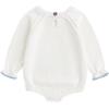 imageSimplee kids Baby Girls Kint Romper Fall Long Sleeve Rompers Newborn Baby Solid Overall Jumpsuit OutfitsWhite