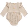 imageSimplee kids Baby Girls Linen Handmade Jumpsuit Summer Long Sleeve Jumpsuit Newborn BabyKhaki