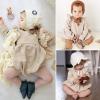imageSimplee kids Baby Girls Linen Handmade Jumpsuit Summer Long Sleeve Jumpsuit Newborn BabyKhaki