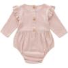 imageSimplee kids Baby Girls Linen Handmade Jumpsuit Summer Long Sleeve Jumpsuit Newborn BabyYpinkkhaki