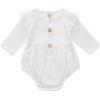 imageSimplee kids Baby Girls Linen Handmade Jumpsuit Summer Long Sleeve Jumpsuit Newborn BabyYwhitebeige