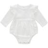 imageSimplee kids Baby Girls Linen Handmade Jumpsuit Summer Long Sleeve Jumpsuit Newborn BabyYwhitepink