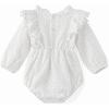 imageSimplee kids Baby Girls Rompers Long Sleeve Pompoms Infant Toddler Jumpsuit for Spring Fall WinterEzwhite