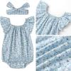 imageSimplee kids Baby Girls Summer Romper Onesie Infant Newborn Floral Ruffled Sleeveless BodysuitAaaa2pcfloral25