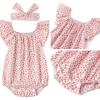 imageSimplee kids Baby Girls Summer Romper Onesie Infant Newborn Floral Ruffled Sleeveless BodysuitAaaa2pcfloral25