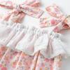 imageSimplee kids Baby Girls Summer Romper Onesie Infant Newborn Floral Ruffled Sleeveless BodysuitApink