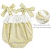 imageSimplee kids Baby Girls Summer Romper Onesie Infant Newborn Floral Ruffled Sleeveless BodysuitByellow