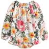 imageSimplee kids Baby Girls Summer Romper Onesie Infant Newborn Floral Ruffled Sleeveless BodysuitEred