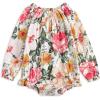 imageSimplee kids Baby Girls Summer Romper Onesie Infant Newborn Floral Ruffled Sleeveless BodysuitGmulticolor