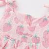imageSimplee kids Baby Girls Summer Romper Onesie Infant Newborn Floral Ruffled Sleeveless BodysuitPink Strawberry