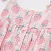 imageSimplee kids Baby Girls Summer Romper Onesie Infant Newborn Floral Ruffled Sleeveless BodysuitPink Strawberry