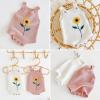 imageSimplee kids Baby Girls Sunflower Knit Rompers Knit Clothes for Newborn Baby GirlsGwhite