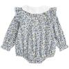 imageSimplee kids Baby Infant Girls Cotton Long Sleeve Summer Ruffle Romper 324 MonthsBlue Grey