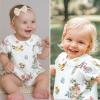 imageSimplee kids Baby Infant Girls Cotton Short Sleeve Summer Ruffle Romper 324 MonthsAbwhite