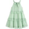 imageSimplee kids Girls Dresses Sleeveless Linen Teen Dresses Casual Summer DressGreen