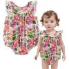 imageSimplee kids Baby Girl Sleeveless Romper Newborn Infant Girls Ruffled Onesie OnePiece Summer Outfit Rompers 3M3TBorange