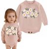imageSimplee kids Baby Girls Kint Romper Fall Long Sleeve Rompers Newborn Baby Overall Jumpsuit OutfitsApink