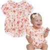 imageSimplee kids Baby Girls Romper Sleeveless Summer Outfits Rompers baby rompers girl Floral Pattern Button One Piece OutfitBared Floral