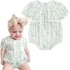 imageSimplee kids Baby Girls Romper Sleeveless Summer Outfits Rompers baby rompers girl Floral Pattern Button One Piece OutfitBbblueyellow Floral