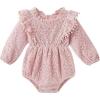 imageSimplee kids Baby Girls Rompers Long Sleeve Pompoms Infant Toddler Jumpsuit for Spring Fall WinterEzpink