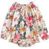 imageSimplee kids Baby Girls Summer Romper Onesie Infant Newborn Floral Ruffled Sleeveless BodysuitEred