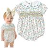 imageSimplee kids Baby Infant Girls Cotton Short Sleeve Summer Ruffle Romper 324 MonthsAafloral
