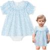 imageSimplee kids Infant Baby Girls Floral Rompers Little Girls Floral Onesie Jumpsuit Romper 324MElight Blue