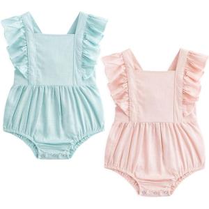 imageSimplee kids Baby Boys Girls Ruffle Romper Summer Outfit Jumpsuit Linen BodysuitsBoutfits1