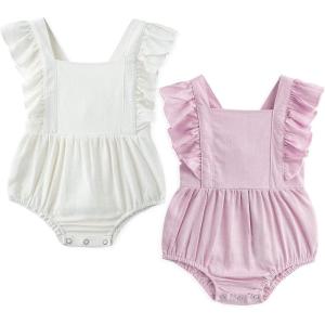 imageSimplee kids Baby Boys Girls Ruffle Romper Summer Outfit Jumpsuit Linen BodysuitsBoutfits7