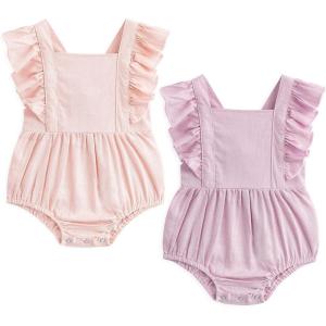 imageSimplee kids Baby Boys Girls Ruffle Romper Summer Outfit Jumpsuit Linen BodysuitsBoutfits8