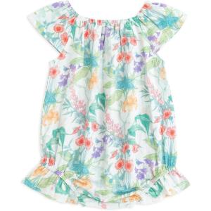 imageSimplee kids Baby Girls Summer Romper Onesie Infant Newborn Floral Ruffled Sleeveless BodysuitCgreen Floral