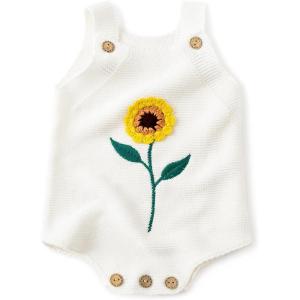 imageSimplee kids Baby Girls Sunflower Knit Rompers Knit Clothes for Newborn Baby GirlsGwhite