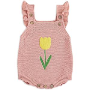 imageSimplee kids Baby Girls Sunflower Knit Rompers Knit Clothes for Newborn Baby GirlsHpink