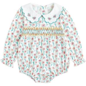 imageSimplee kids Baby Infant Girls Cotton Long Sleeve Summer Ruffle Romper 324 MonthsDgreenlong Sleeves