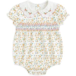 imageSimplee kids Baby Infant Girls Cotton Short Sleeve Summer Ruffle Romper 324 MonthsDyellow Floral