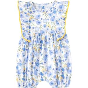 imageSimplee kids Baby Infant Girls Cotton Sleeveless Summer Ruffle Romper Outfits 324 MonthsDpblue Floral