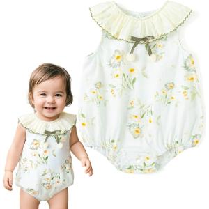 imageSimplee kids Infant Baby Girls Floral Rompers Little Girls Floral Onesie Jumpsuit Romper 324MEgreen