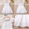imageSimplee kids Baby Girl Dress Toddler Casual Dresses Summer Solid Color Floral Girl ClothesAwhite