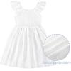imageSimplee kids Baby Girl Dress Toddler Casual Dresses Summer Solid Color Floral Girl ClothesAwhite