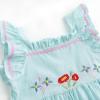 imageSimplee kids Baby Girl Dress Toddler Casual Dresses Summer Solid Color Floral Girl ClothesCblue