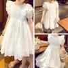 imageSimplee kids Baby Girl Dress Toddler Casual Dresses Summer Solid Color Floral Girl ClothesDwhite