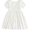 imageSimplee kids Baby Girl Dress Toddler Casual Dresses Summer Solid Color Floral Girl ClothesDwhite