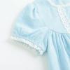 imageSimplee kids Baby Girl Dress Toddler Casual Dresses Summer Solid Color Floral Girl ClothesEblue
