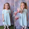 imageSimplee kids Baby Girl Dress Toddler Casual Dresses Summer Solid Color Floral Girl ClothesEblue