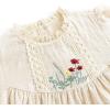 imageSimplee kids Baby Girl Dress Toddler Casual Dresses Summer Solid Color Floral Girl ClothesEwhite